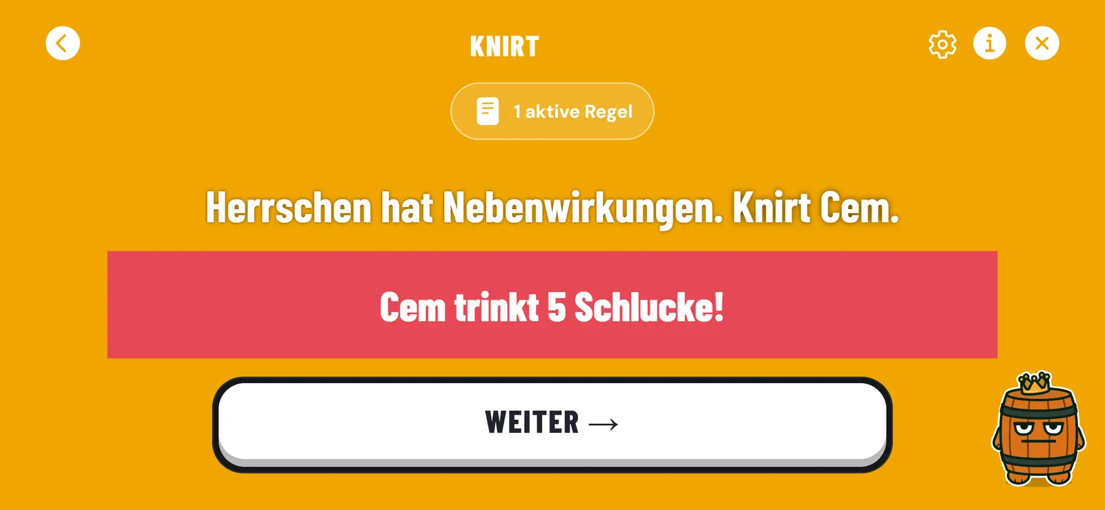 Die Krone hat ihren Preis. App-Ansicht
