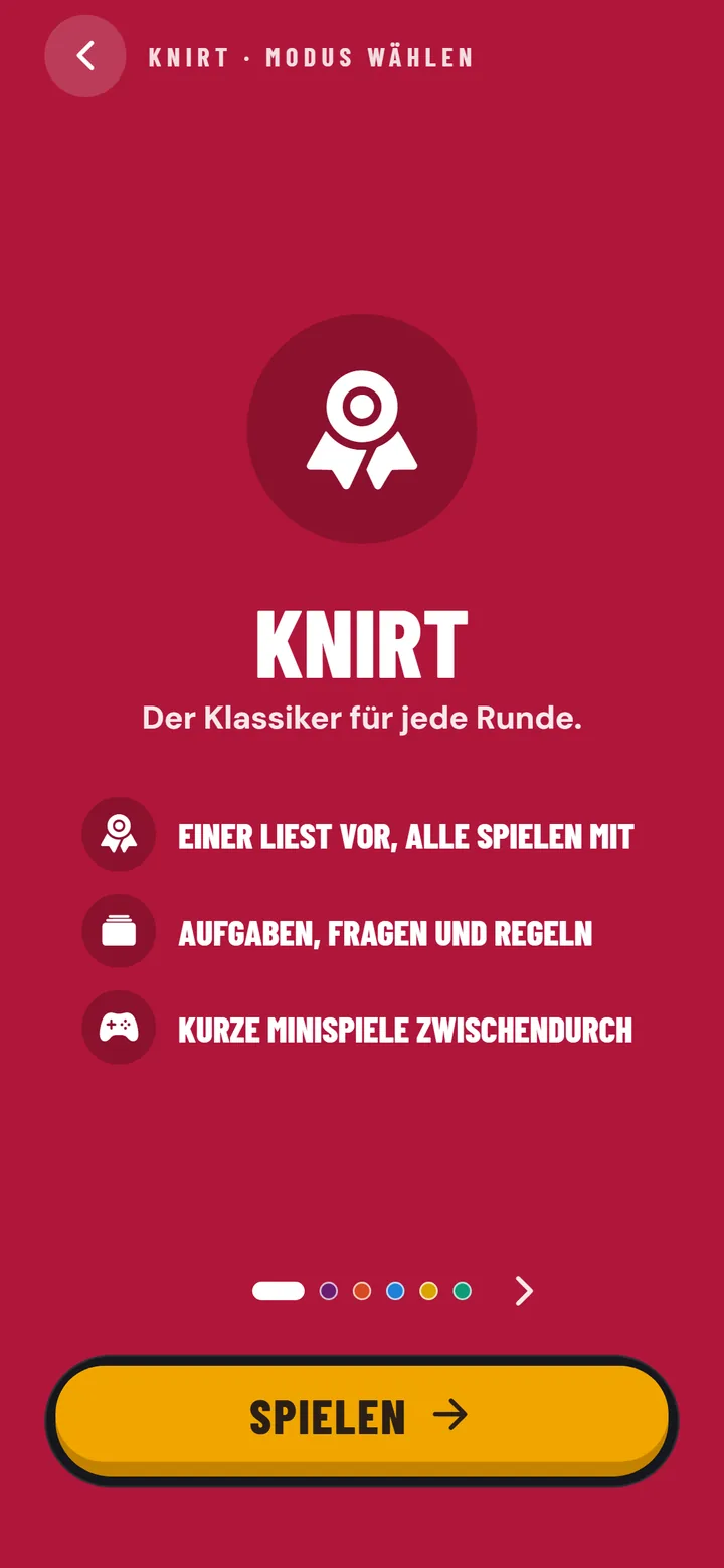 Knirt: Knirt-Modus in der App