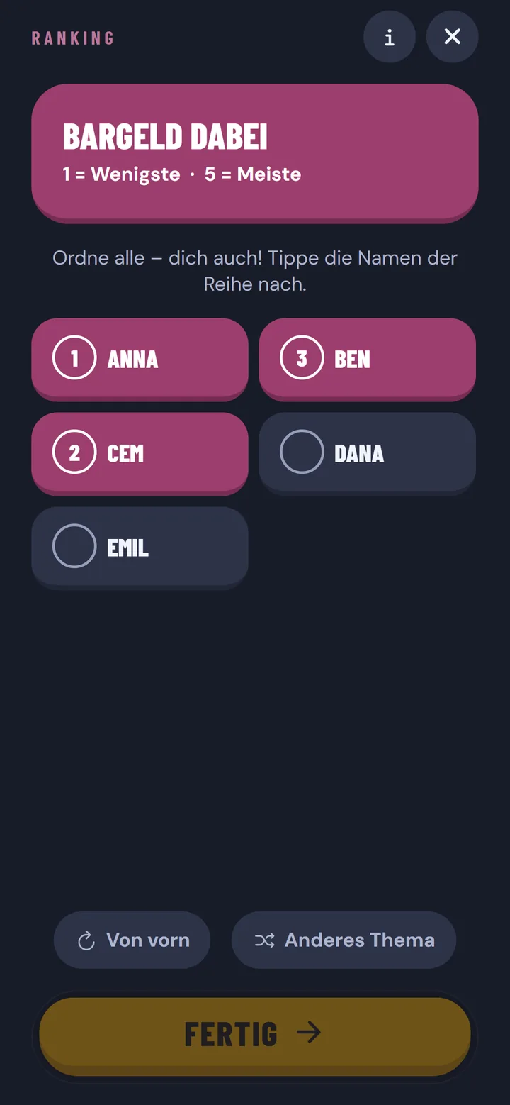 Ranking: App-Ansicht