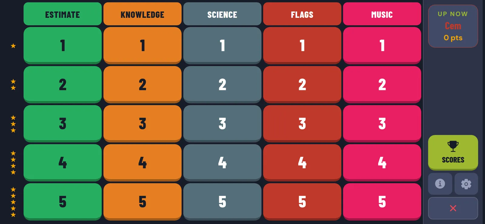 Grid & Sip: app screen