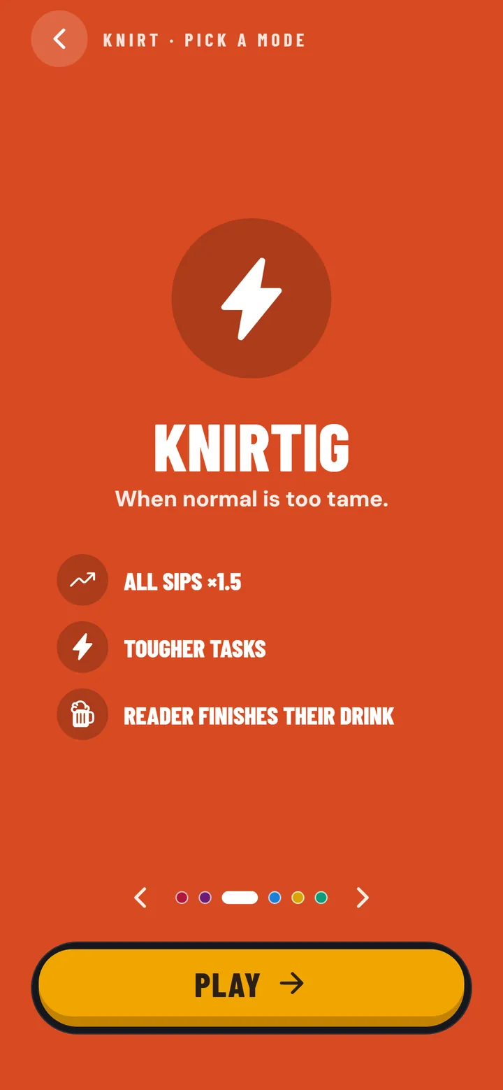 Knirtig: Knirt mode in the app