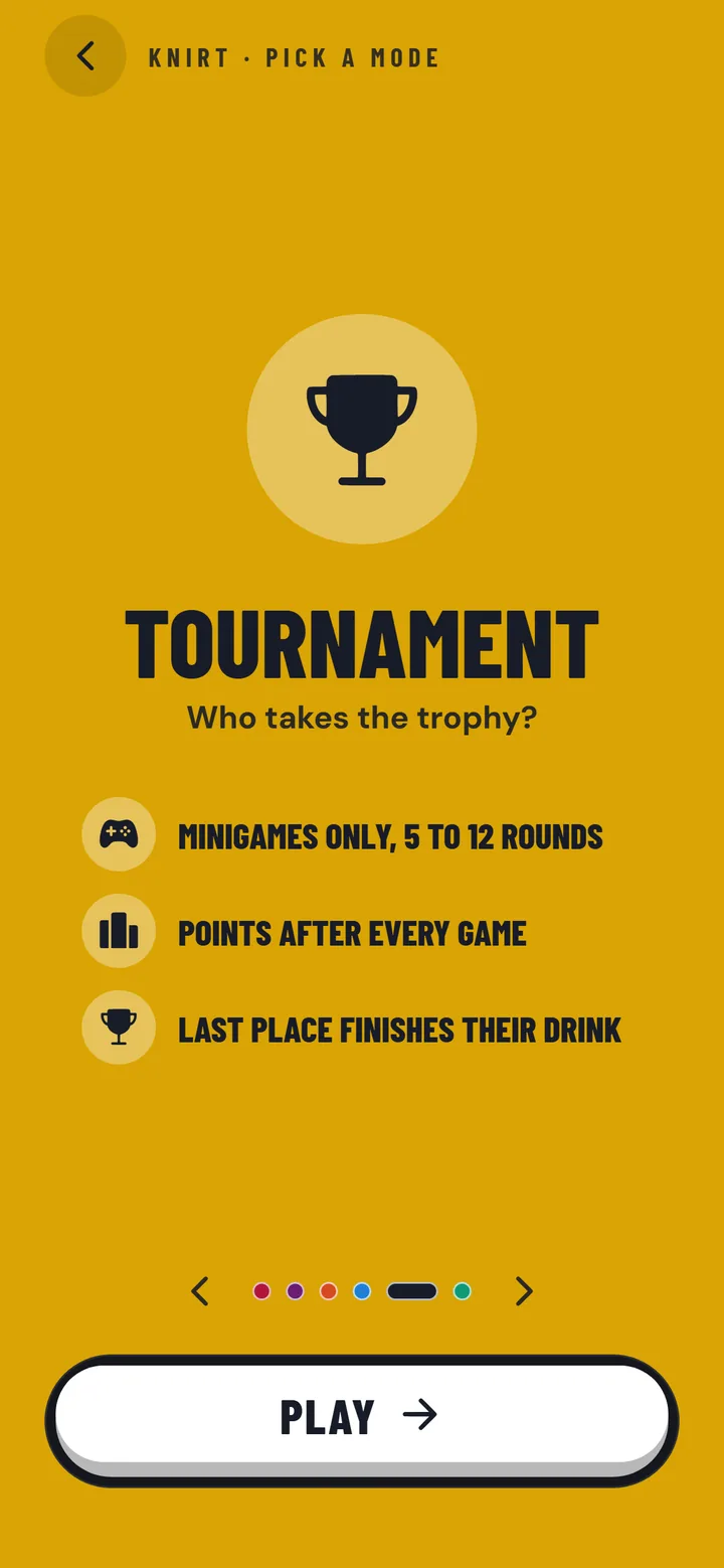 Tournament: Knirt mode in the app